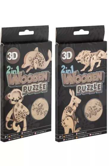 Puzzle drewniane 3D 2w1 Grafix