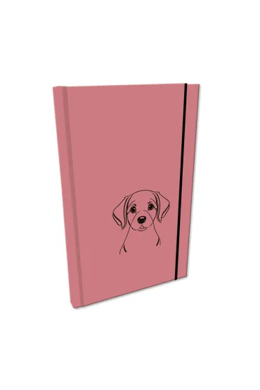 Bee-bee Notes A5 g�adki  z gumk� Soft Touch lakier UV pies labrador brudny r�