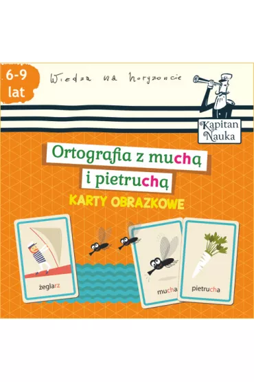 Ortografia z much� i pietruch�. Karty obrazkowe. Kapitan Nauka - Bo�ena Dybowska