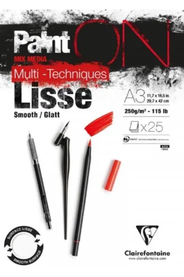 Clairefontaine Blok A3 bia�y g�adki 250g 25ark
