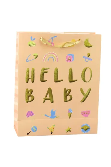LeanToys Torba prezentowa Hello Baby 32x26x10cm