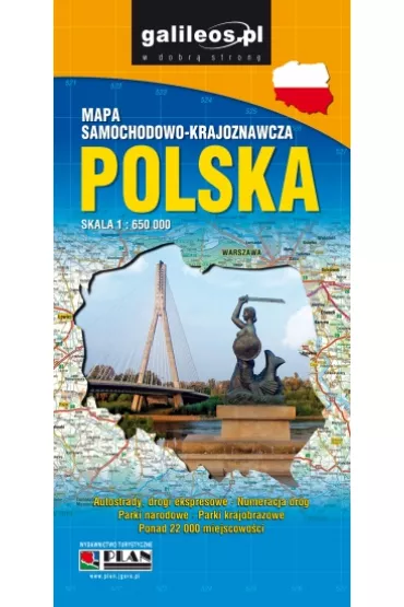Polska mapa samochodowo krajoznawcza 1:650000/Galileos/