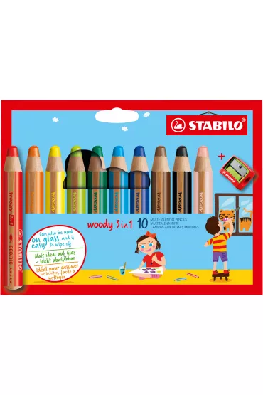 Stabilo Kredki Woody 3w1 + temper�wka 10 kolor�w