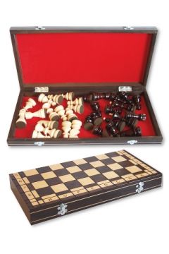Drewniane szachy dworskie