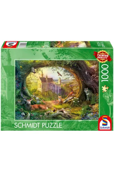 Puzzle PQ 1000 el. Bajkowy zamek i magiczny las Schmidt