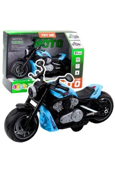 Motocykl na baterie niebieski LeanToys