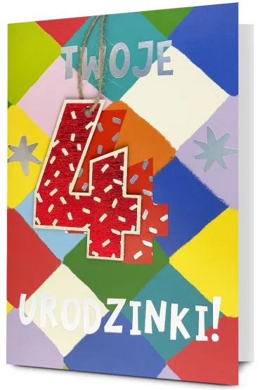 Karnet okazjonalny B6 z kopert� 4 Urodziny PAN DRAGON HM200-3508