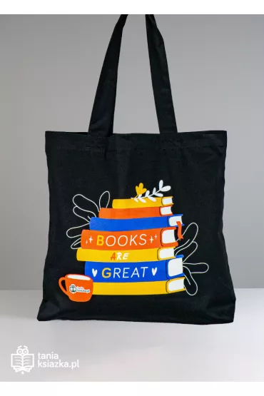 TanioKsi��kowa torba - Books are great 38x42x8 z dnem z przeszycia