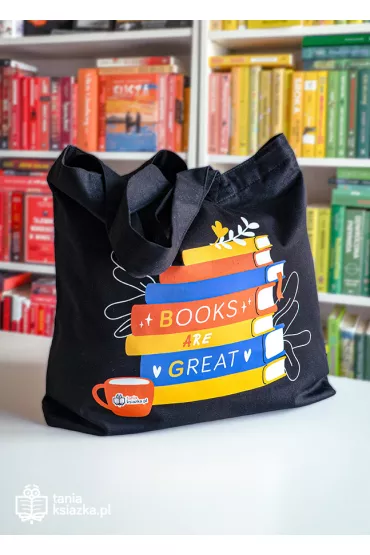 TanioKsi��kowa torba - Books are great 38x42x8 z dnem z przeszycia