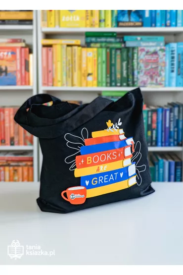 TanioKsi��kowa torba - Books are great 38x42x8 z dnem z przeszycia