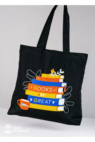 TanioKsi��kowa torba - Books are great 38x42x8 z dnem z przeszycia