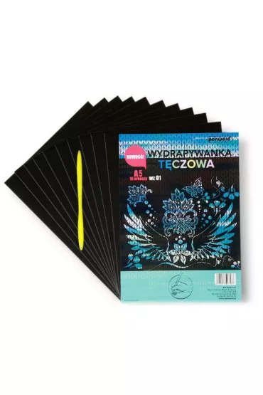 Wydrapywanka t�czowa A5 10 arkuszy WZ-01 multikolor + 2 rylce Polsirhurt