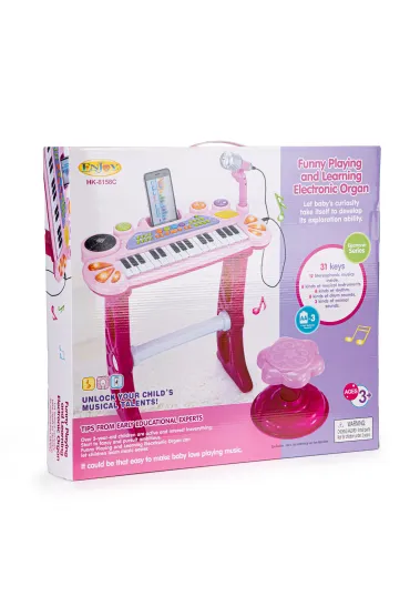 Multistore Keyboard organki pianinko z mikrofonem mp3 r�owe