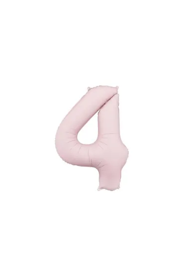 PartyDeco Balon foliowy cyfra 4 86cm jasny r�owy