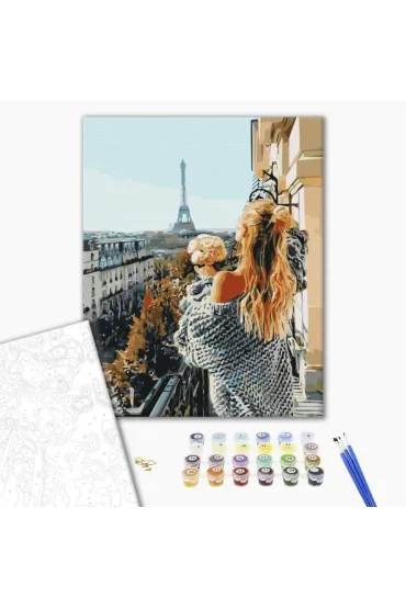 Brushme Malowanie po numerach - Mademoiselle w Pary�u 40x50cm