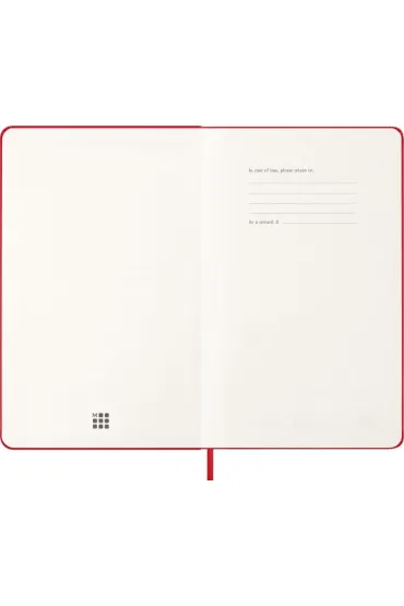 Kalendarz 2026 12M Moleskine L twarda oprawa dzienny Scarlet Red 13x21cm