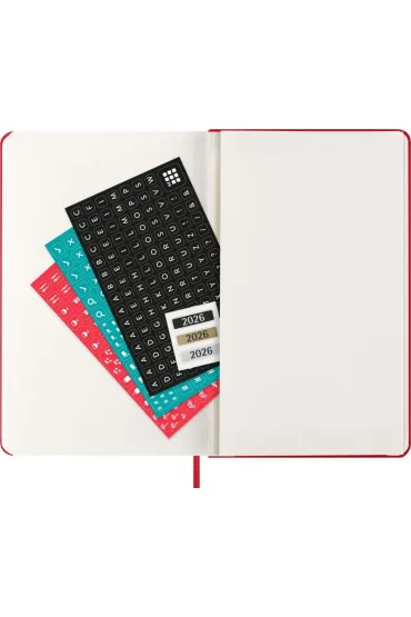 Kalendarz 2026 12M Moleskine L twarda oprawa dzienny Scarlet Red 13x21cm