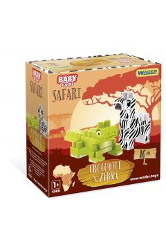 Klocki Safari Baby Blocks krokodyl i zebra 41501