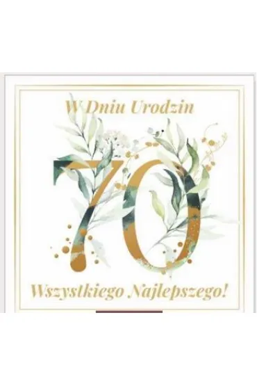 Art Nuvo Karnet kwadrat 70 urodziny damskie CK-05