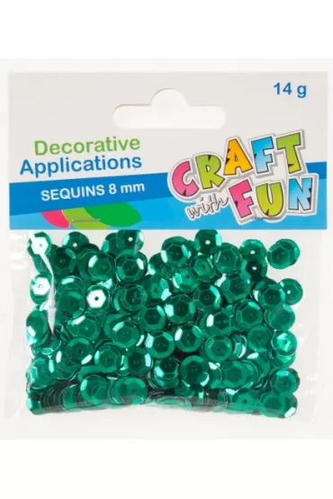 Craft with Fun Cekiny laser Guzik zielony 8mm, 14g