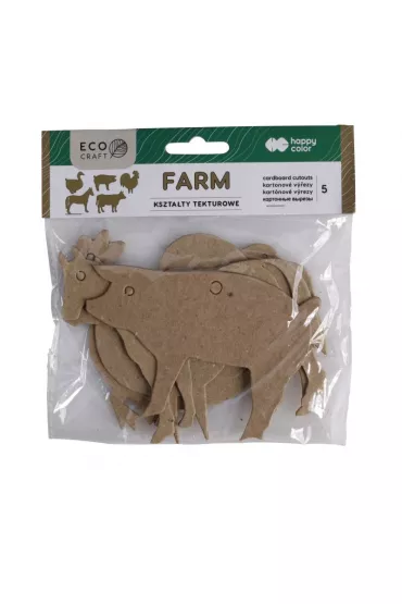 Happy Color Kszta�ty tekturowe FARM, 10x6 cm, 5 sztuk