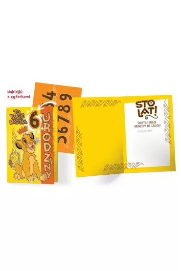 Kukartka Karnet B6 DSK-017 Urodziny Kr�l Lew (wymienne cyfry)