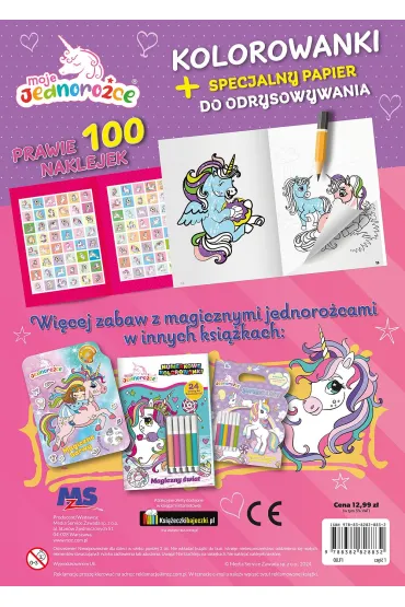 Moje jednoro�ce. Odrysuj koloruj. Jednoro�ce zapraszaj� do zabawy
