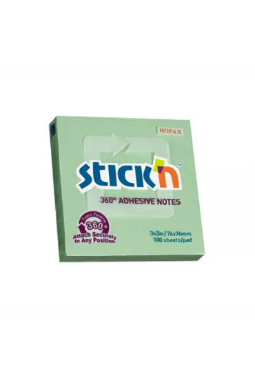 Stickn Notes samoprzylepny zielony 76 x 76 mm 100 kartek