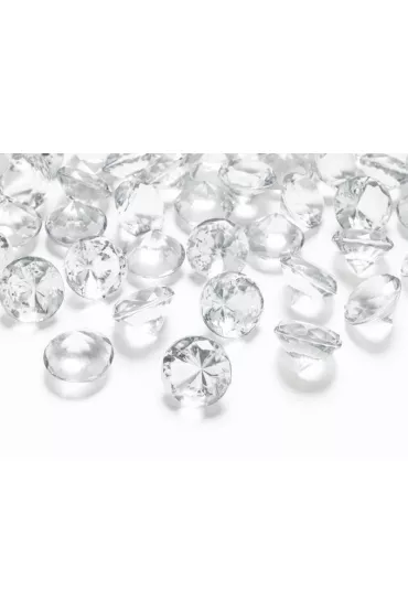 PartyDeco Diamentowe konfetti bezbarwny 20mm 10 szt