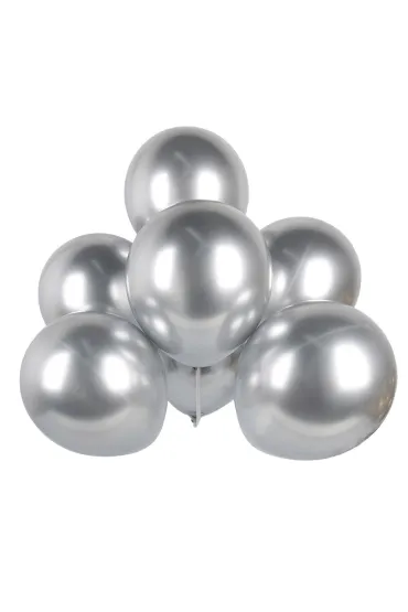 Balony chrom srebrne 30cm 50 szt.