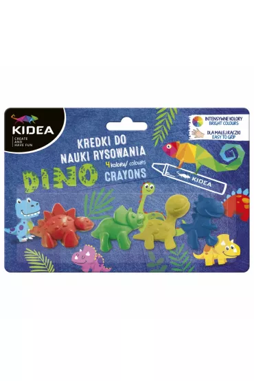 Derform Kidea Kredki do nauki rysowania Dinozaury 4 szt.