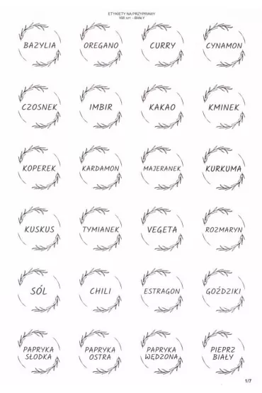 LearnHow Etykiety na przyprawy 40mm 168 szt.