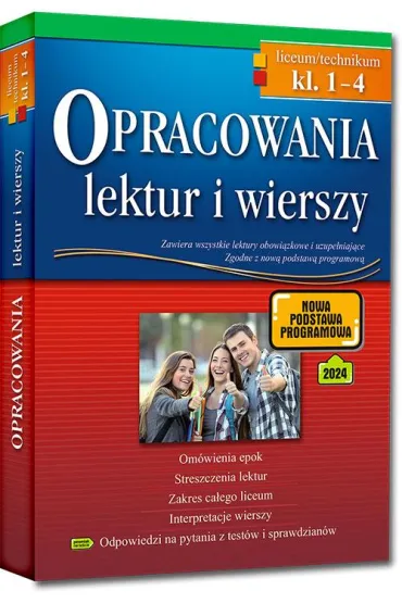 Pakiet Matura 2026: Nowa Teraz matura. J�zyk polski. Zbi�r zada� maturalnych. Matura pisemna. Poziom podstawowy i rozszerzony, J�zyk polski. Egzamin ustny. Repetytorium maturalne, Opracowania lektur i wierszy