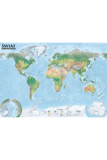 �wiat. Mapa polityczna i krajobrazowa - tuba dwustronna mapa �cienna 1:21 500 000 - Tuba