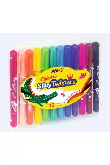 Amos Kredki Silky Twisters 12 kolor�w 12 szt.