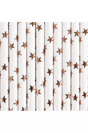 PartyDeco S�omki papierowe jasne r�owe z�oto 19.5cm 10 szt.