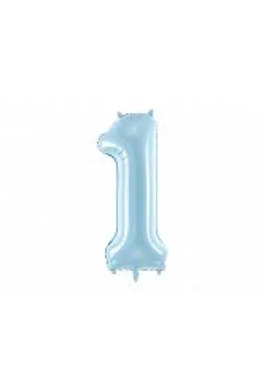 PartyDeco Balon foliowy 1 jasny niebieski 86cm