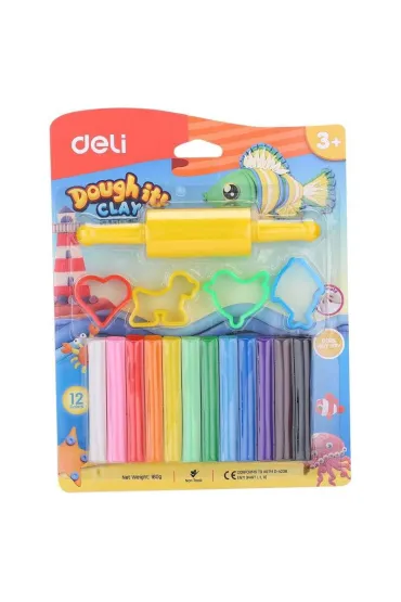 Plastelina 12 kolor�w Deli