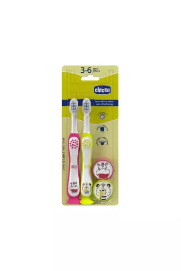 Chicco Szczoteczka do z�b�w Hippo Panda 3-6L 2 szt.
