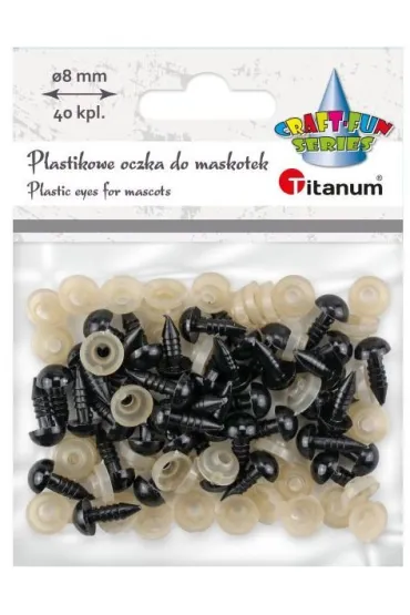 Titanum Oczy do maskotek plastikowe z mocowaniem 8mm 50 szt.