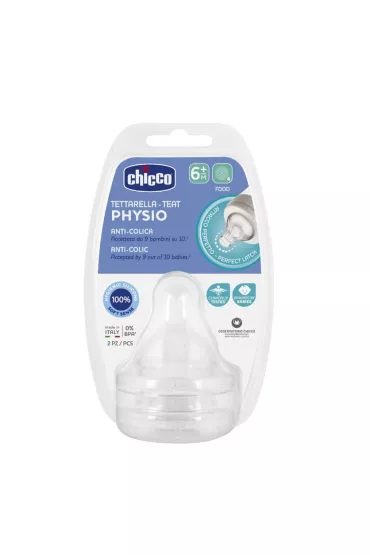 Chicco Physio Smoczek antykolkowy na butelk� przep�yw do kaszki 6 m+ 2 szt.
