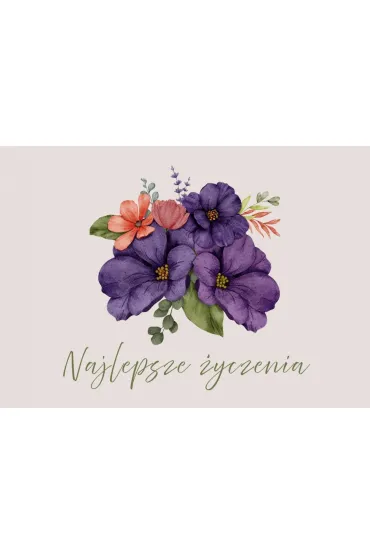 Karnet - Najlepsze �yczenia - fioletowa