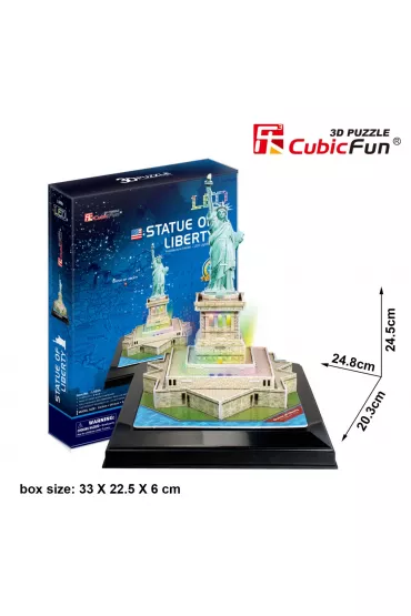 Puzzle 3D 37 el. Statua Wolno�ci LED Cubic Fun