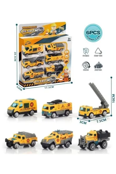 Auta metalowe 6 szt Merkpol