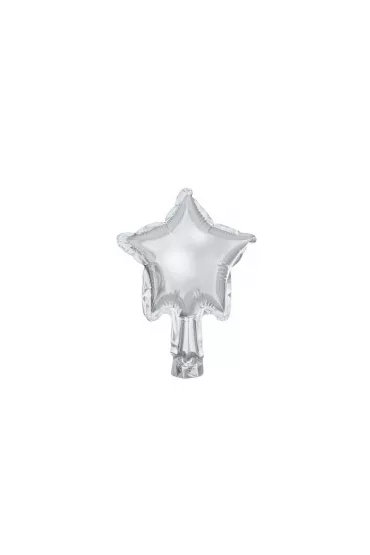 PartyDeco Balony foliowe Gwiazdka 12 cm srebrny 25 szt.