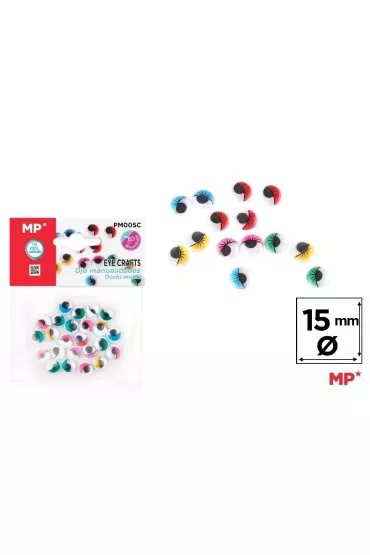 Mp Main Paper Oczy ruchome samoprzylepne kolorowe 15mm