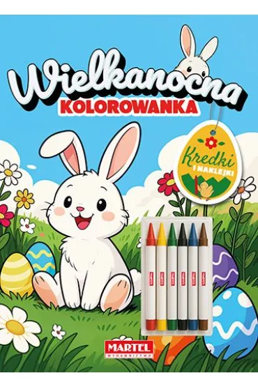 Kolorowanka wielkanocna z kredkami i naklejkami