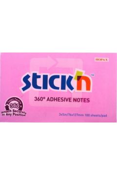 Stickn Notes samoprzylepny 76 x 127 mm rowy 100 kartek