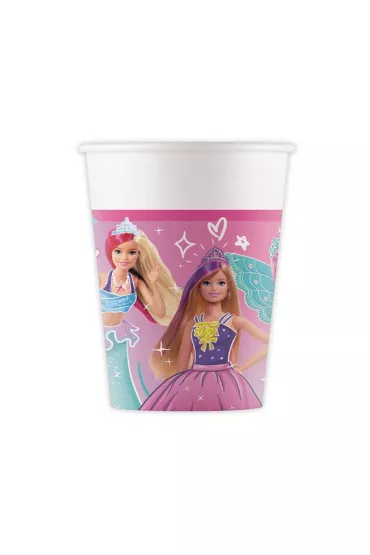 Kubeczki papierowe Barbie 200ml 8 szt.