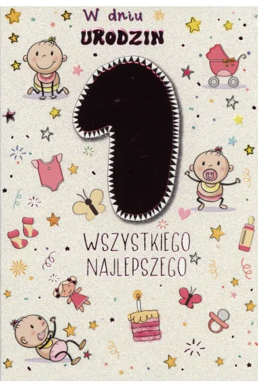 Kukartka Karnet Roczek dla dziewczynki PR-016